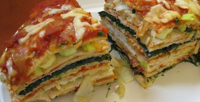 Pan relleno en capas