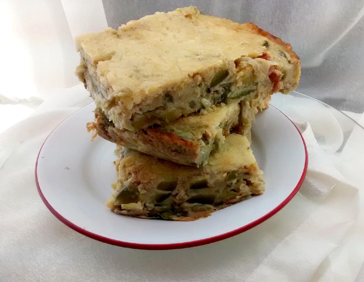 plato con budin de zpallitos