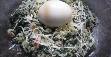 Plato arroz espinaca
