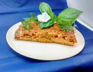 Torta de vegetales con masa arriba