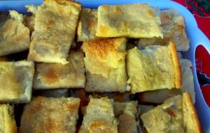 Fainá de queso parmesano y queso crema