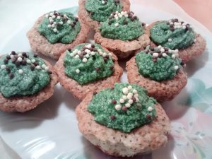 muffins de chía con frosting