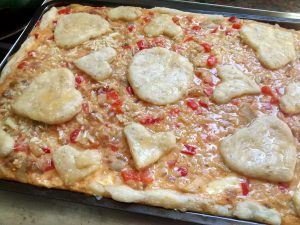 Tarta de morrones rojos con arroz