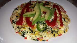 Omelette con clara de huevo y vegetales