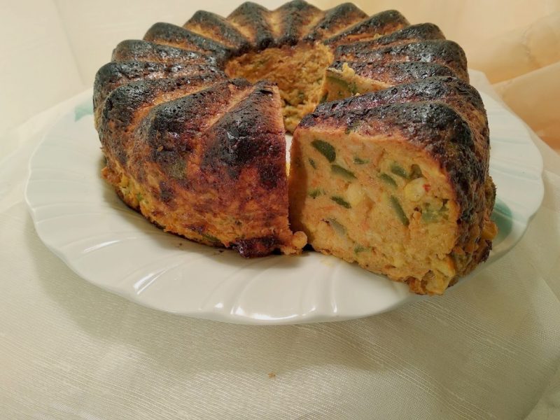 plato con budín de zapallitos